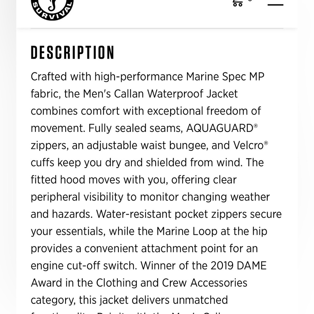 Men's Mustang Survival Performance Waterproof Jacket XXL. High End Sailing Brand - Picture 15 of 15